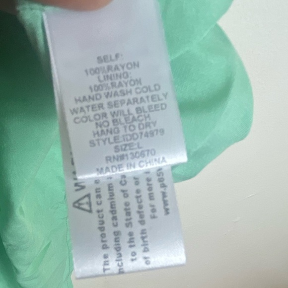 Ina Mint  mini 100 % rayon summer Green Dress with White Dots L - Picture 7 of 7